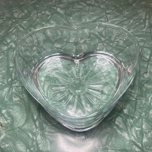Heart Shaped Dish With Sunburst/Flower Design